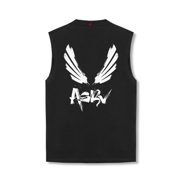 0807. Tech Essential™ Relaxed Cutoff   -   Black "Brush Wings/ASRV"