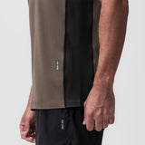 0809. Supima® Mesh Panel Training Singlet  - Deep Taupe
