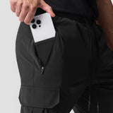 0825. Tetra-Lite® Cargo High Rib Jogger - Black "White Wings"