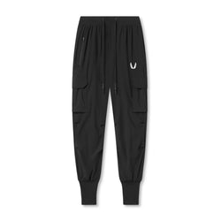 0825. Tetra-Lite® Cargo High Rib Jogger - Black "White Wings"