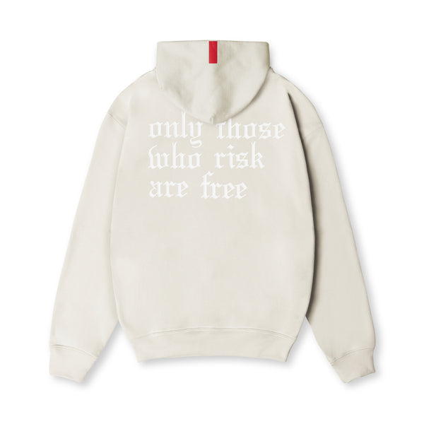 0874. Tech-Terry™ Zip Pocket Hoodie - Stone/White "OTWR"