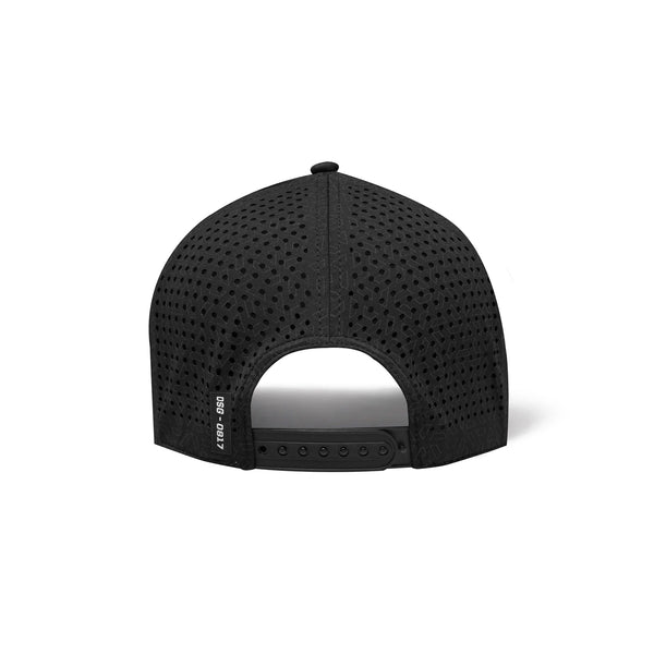 0817. Tetra-Lite® Ice A-Frame Hat - Black/Black "Wings"