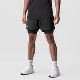 0828. AeroSilver® 5" Liner Short - Black "White Wings"/Black