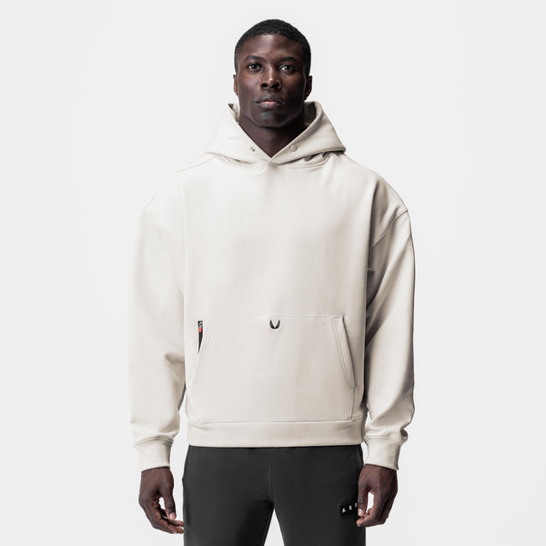 0874. Tech-Terry™ Zip Pocket Hoodie - Stone/Black "OTWR"